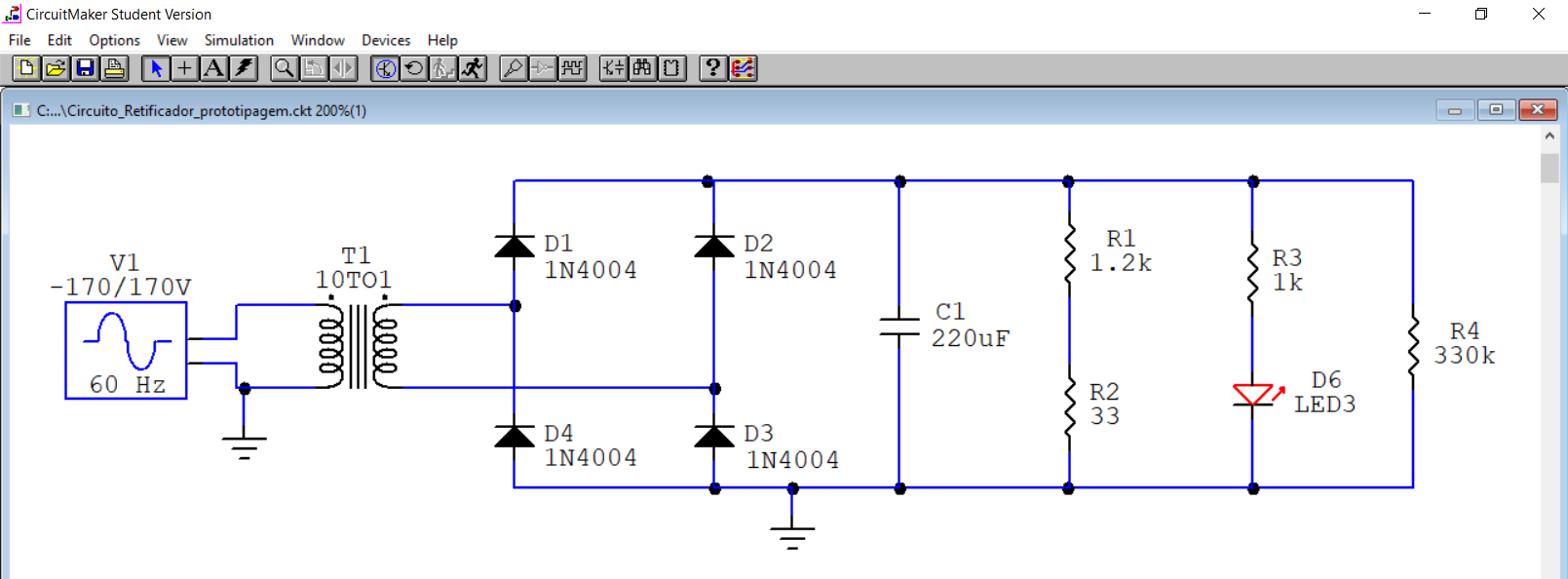 Retificador diagrama